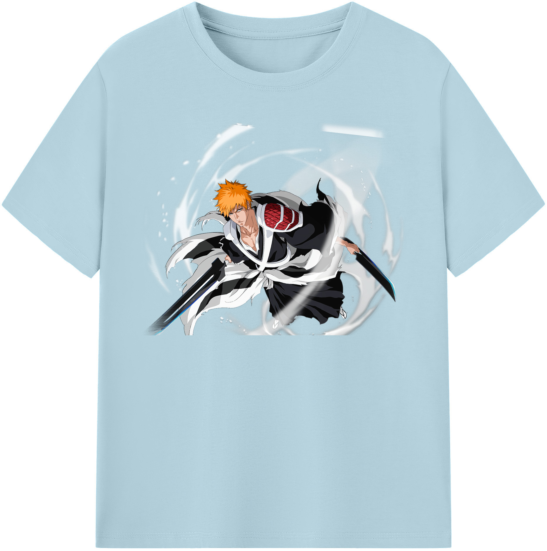 （画像用） ブリーチ 黒崎一護（くろさき いちご）BLEACH Kurosaki Ichigo 綿100％半袖Tシャツ（フロントプリント）